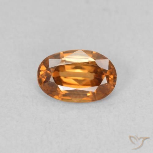 0.64ct طبيعي بنى برتقالى زركون, بيضوي, VVS