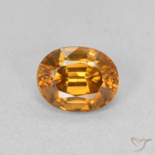 1.07ct طبيعي برتقالى متوسط زركون, بيضوي, VVS