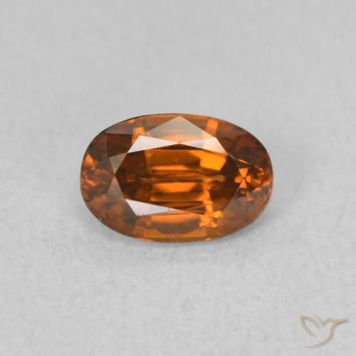 زركون Medium Dark-Orange طبيعي، بيضوي، 0.82 قيراط، VVS