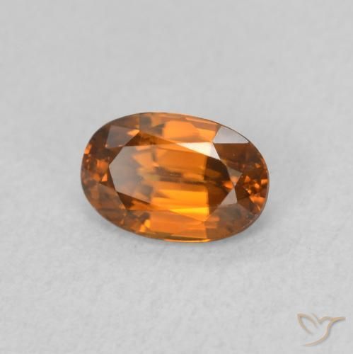 زركون Medium Dark-Orange طبيعي، بيضوي، 0.82 قيراط، VVS
