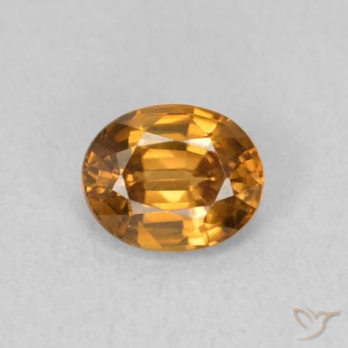 0.94ct طبيعي برتقالى متوسط زركون, بيضوي, VVS