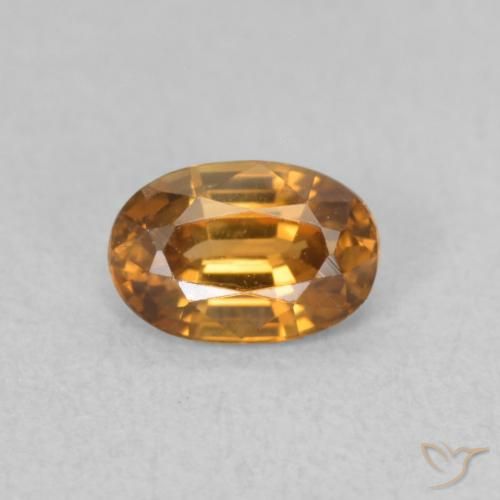 0.80ct طبيعي برتقالى متوسط زركون, بيضوي, VVS