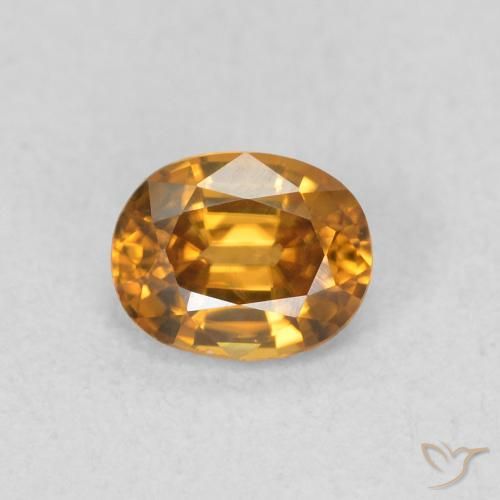 0.65ct طبيعي برتقالى بنى زركون, بيضوي, VVS-VS