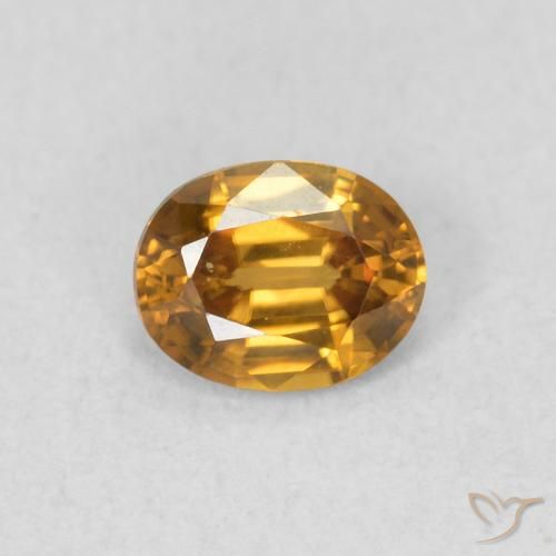 0.58ct طبيعي بني ذهبي زركون, بيضوي, VVS