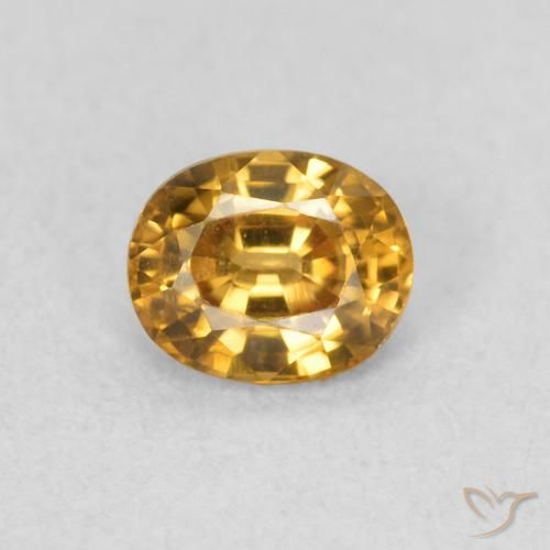 0.65ct طبيعي ذهبى بنى زركون, بيضوي, قليلا جدا