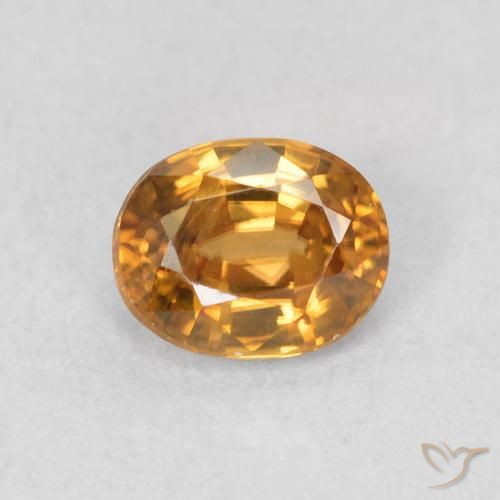 0.64ct طبيعي ذهبى بنى زركون, بيضوي, VVS-VS