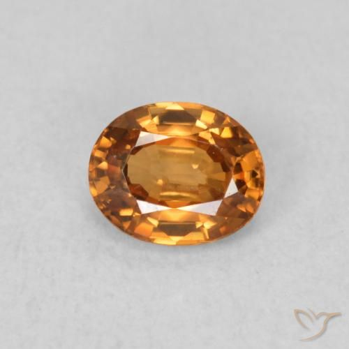 0.61ct طبيعي برتقالى متوسط زركون, بيضوي, VVS, Photo A