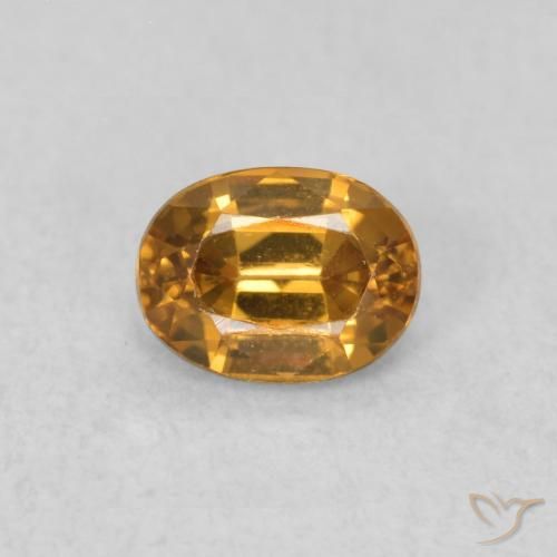 0.62ct طبيعي برتقالى متوسط زركون, بيضوي, VVS