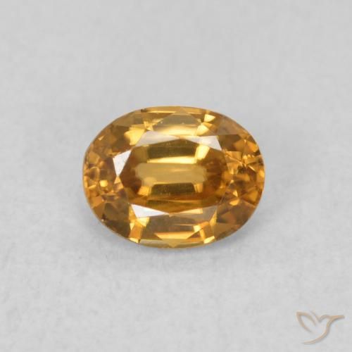 0.61ct طبيعي برتقالى متوسط زركون, بيضوي, VVS