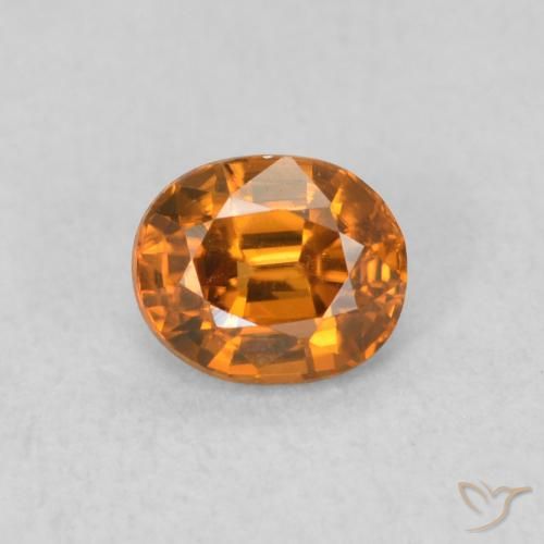 0.64ct طبيعي برتقالى متوسط زركون, بيضوي, VVS