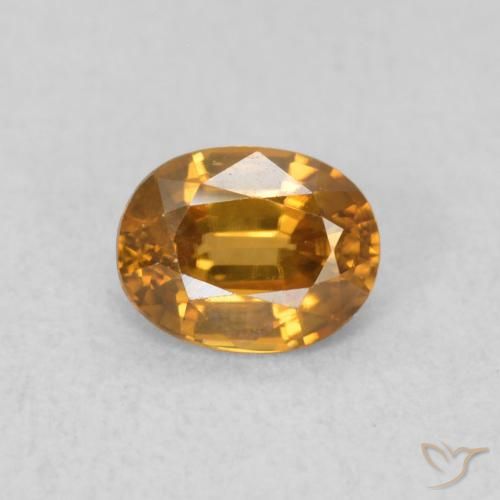 0.63ct طبيعي بنى برتقالى زركون, بيضوي, VVS