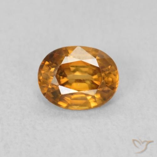 0.62ct طبيعي بنى برتقالى زركون, بيضوي, VVS-VS