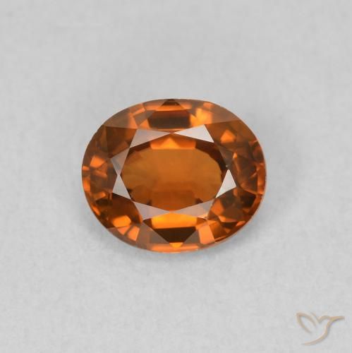 0.82ct طبيعي برتقالى متوسط زركون, بيضوي, VVS