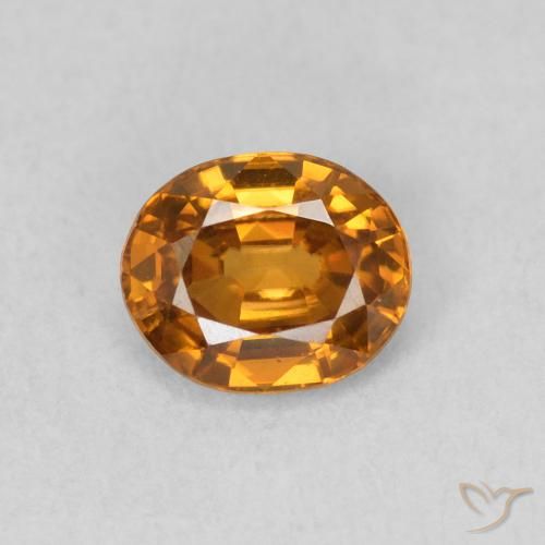 0.94ct طبيعي برتقالى بنى زركون, بيضوي, VVS