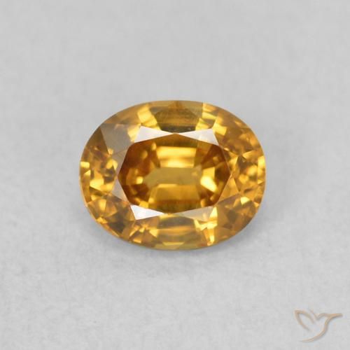0.58ct طبيعي بني ذهبي زركون, بيضوي, VVS