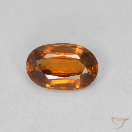 0.62ct طبيعي برتقالى متوسط زركون, بيضوي, VVS