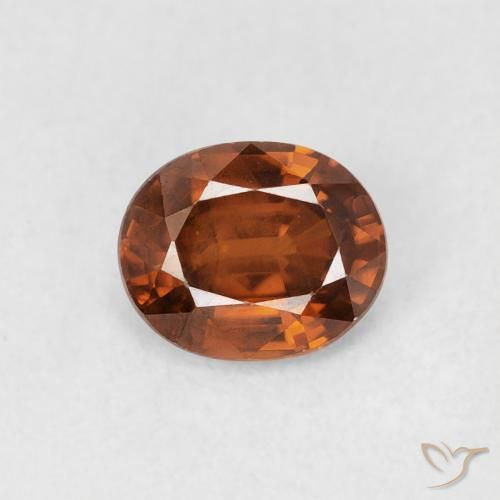 0.94ct طبيعي برتقالى محمر زركون, بيضوي, قليلا جدا
