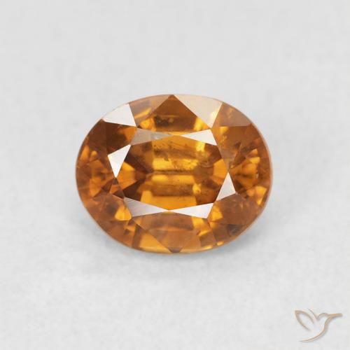 1.12ct طبيعي برتقالى متوسط زركون, بيضوي, قليلا جدا