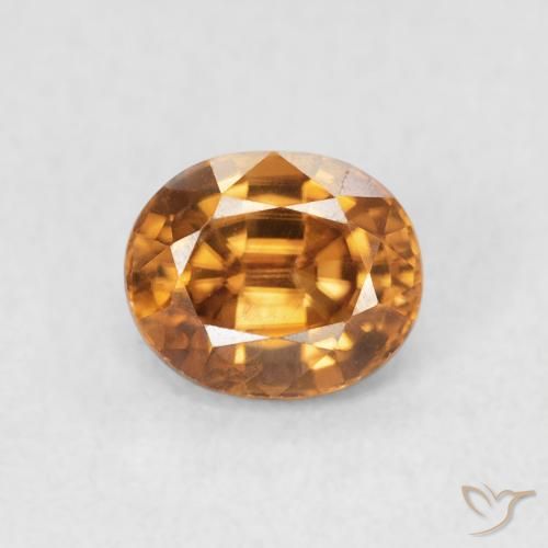 1.05ct طبيعي بنى برتقالى زركون, بيضوي, قليلا جدا