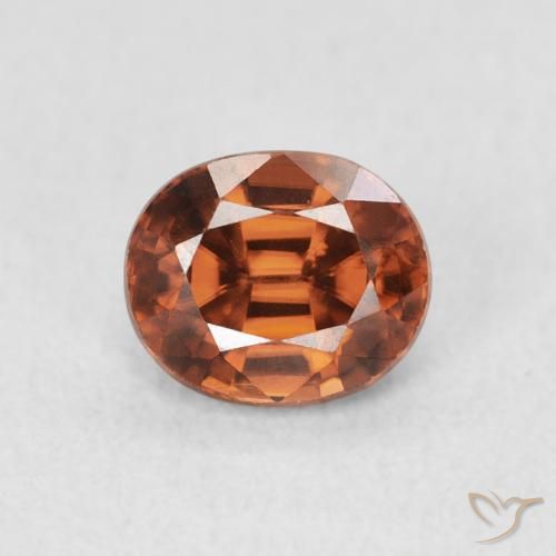 1.17ct طبيعي برتقالى غامق زركون, بيضوي, VVS-VS