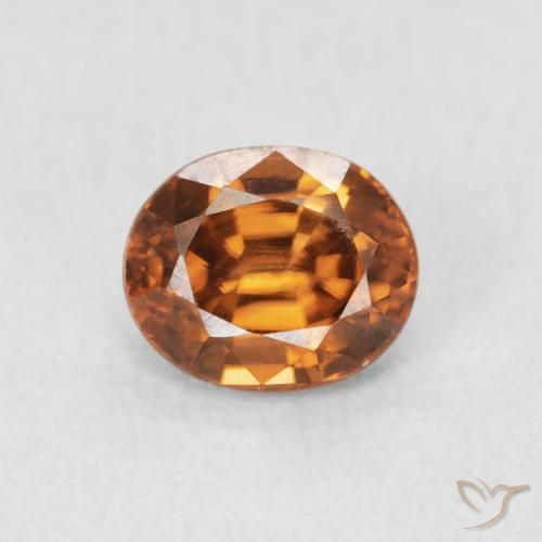 1.07ct طبيعي برتقالى متوسط زركون, بيضوي, VVS-VS