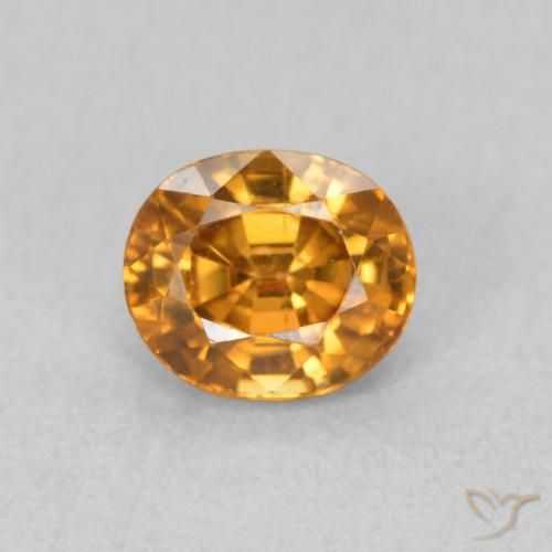 1.06ct طبيعي برتقالى ترابى زركون, بيضوي, VVS-VS