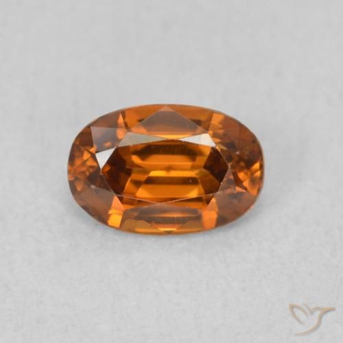 0.77ct طبيعي برتقالى غامق زركون, بيضوي, VVS-VS
