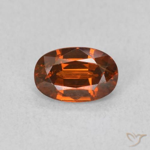 0.82ct طبيعي برتقالى محمر زركون, بيضوي, VVS-VS