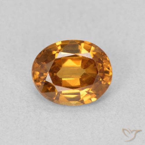 0.93ct طبيعي برتقالى متوسط زركون, بيضوي, VVS-VS