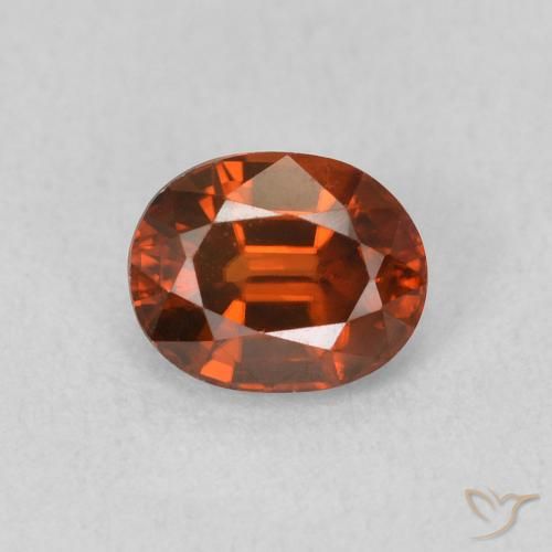0.99ct طبيعي برتقالى غامق زركون, بيضوي, VVS-VS