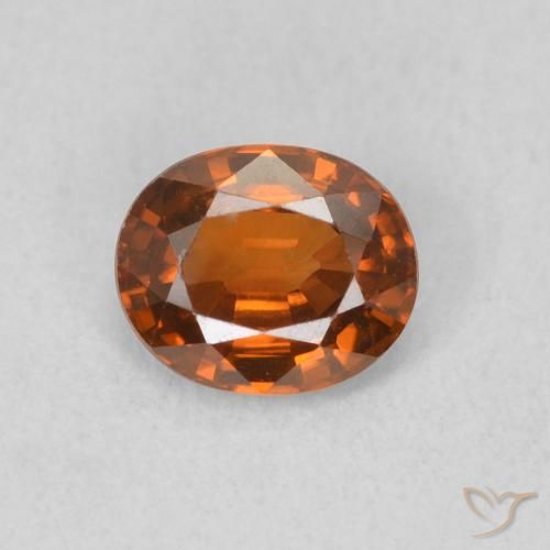 0.90ct طبيعي برتقالى نارى زركون, بيضوي, VVS-VS