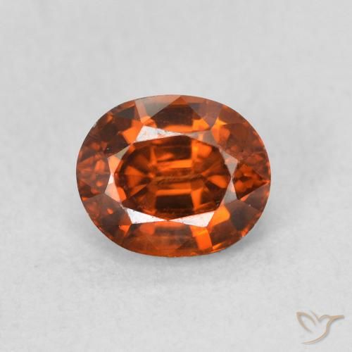 1.15ct طبيعي برتقالى محمر زركون, بيضوي, VVS-VS