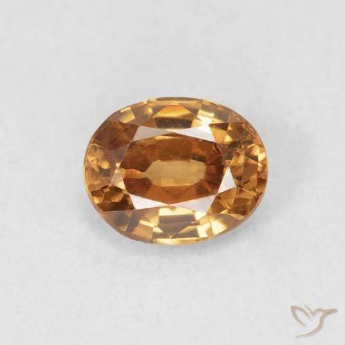 0.93ct طبيعي بنى برتقالى زركون, بيضوي, VVS