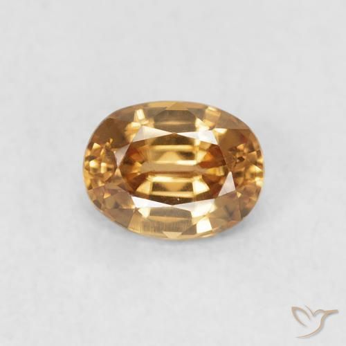 0.60ct طبيعي خوخى-ذهبى زركون, بيضوي, VVS
