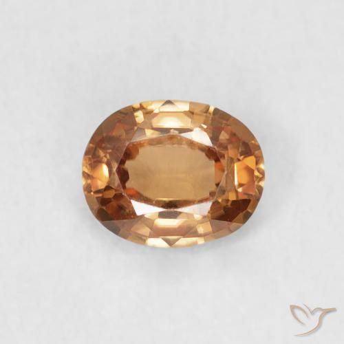 0.54ct طبيعي بنى برتقالى زركون, بيضوي, VVS
