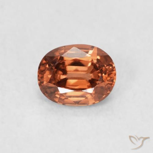 0.62ct طبيعي Medium Dark-Orange زركون, بيضوي, VVS