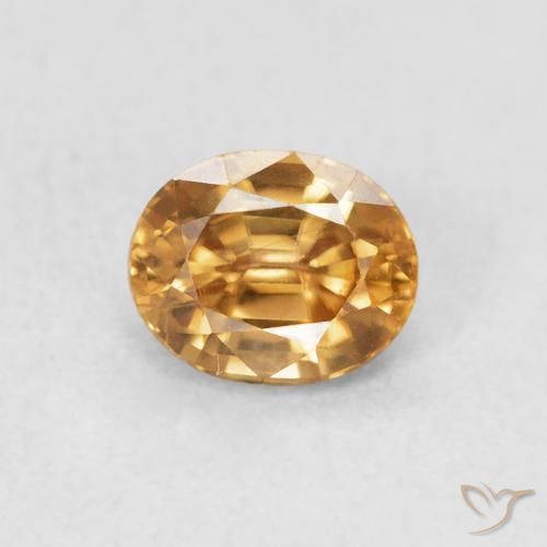 1.09ct طبيعي خوخى-ذهبى زركون, بيضوي, قليلا جدا