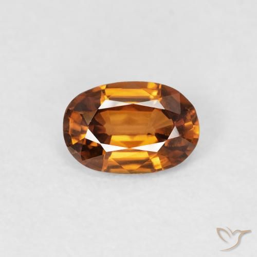 0.65ct طبيعي بنى برتقالى زركون, بيضوي, VVS-VS