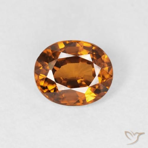 0.90ct طبيعي برتقالى ترابى زركون, بيضوي, VVS-VS
