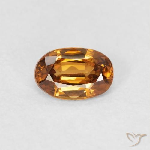 0.68ct طبيعي بنى برتقالى زركون, بيضوي, VVS-VS