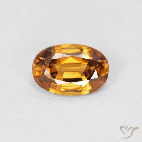 0.69ct طبيعي برتقالى متوسط زركون, بيضوي, VVS-VS