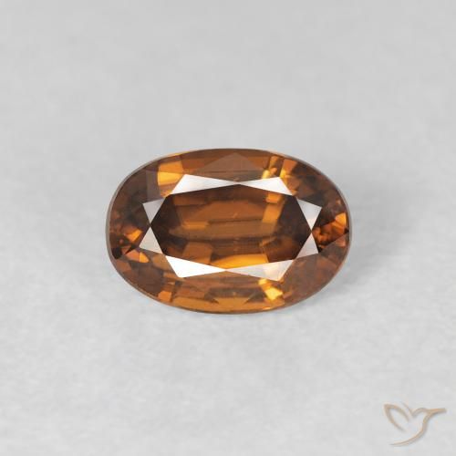 0.86ct طبيعي برتقالى بنى زركون, بيضوي, VVS