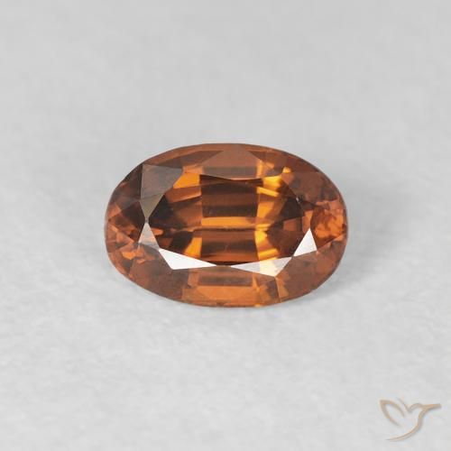 0.78ct طبيعي برتقالى متوسط زركون, بيضوي, VVS