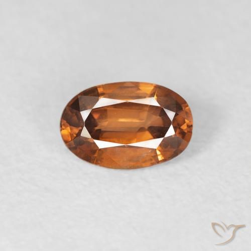 0.69ct طبيعي برتقالى ترابى زركون, بيضوي, VVS