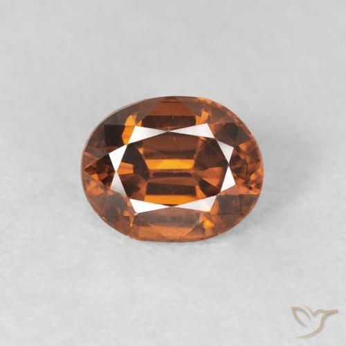 1.00ct طبيعي برتقالى غامق زركون, بيضوي, VVS