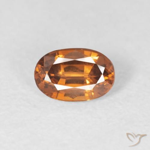 0.75ct طبيعي برتقالى غامق زركون, بيضوي, VVS
