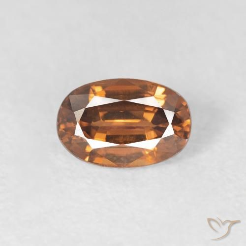 0.86ct طبيعي برتقالى متوسط زركون, بيضوي, VVS