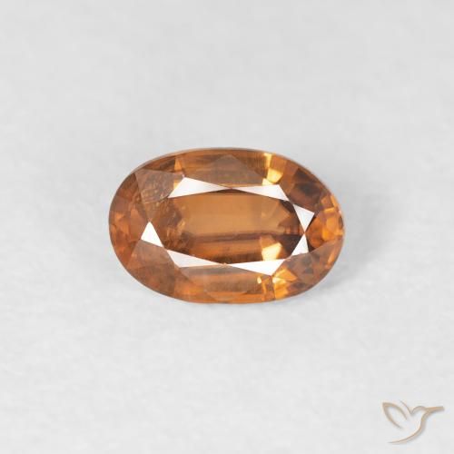 0.70ct طبيعي بنى برتقالى زركون, بيضوي, VVS, Photo A