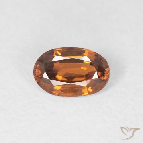0.67ct طبيعي برتقالى متوسط زركون, بيضوي, VVS