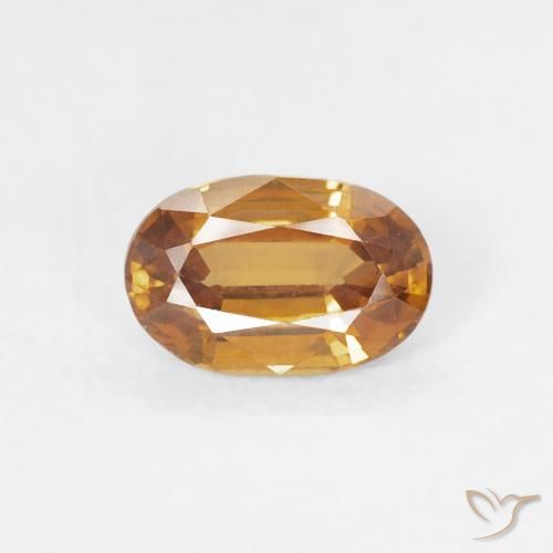 0.70ct طبيعي برتقالى متوسط زركون, بيضوي, VVS